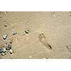sand stones with footprint