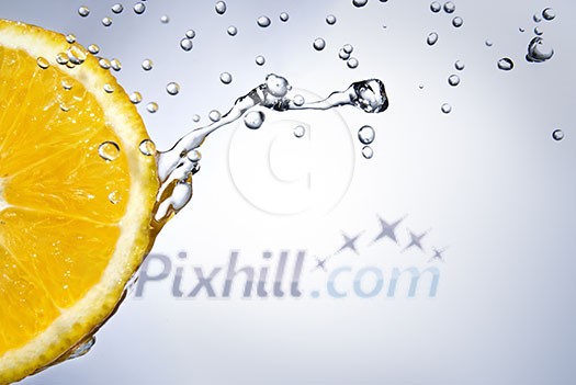 fresh water drops on orange fresh water drops on orange