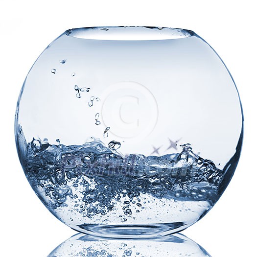 water splash in glass aquarium isolated on white water splash in glass aquarium isolated on white