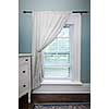 Window with venetian blinds and white curtain in country style room