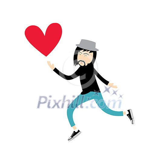 man give heart vector cartoon man give heart vector cartoon