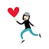 man give heart vector cartoon 