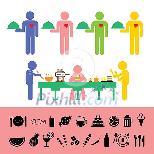 vector dinner food and drink icon vector dinner food and drink icon