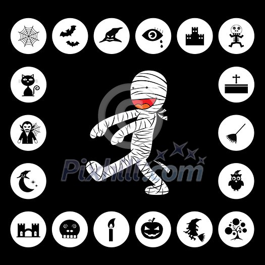 vector mummy halloween icon set vector mummy halloween icon set