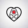 vector heart shape vintage design 