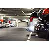 Underground parking/garage (shallow DOF; color toned image)
