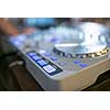 DJ CD player and mixer at wedding