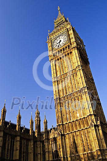 Big Ben clock tower and Houses of Parliament in London Big Ben clock tower and Houses of Parliament in London