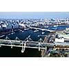 Hungerford bridge seen from London Eye in England