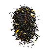 Pile of black tea leaves isolated on white background