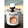 Marshmallow dipped in delicious melted chocolate fondue