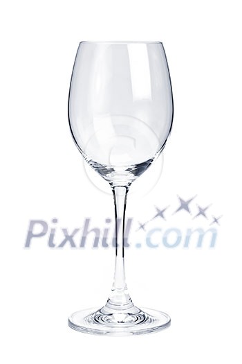 Empty white wine glass isolated on white background Empty white wine glass isolated on white background