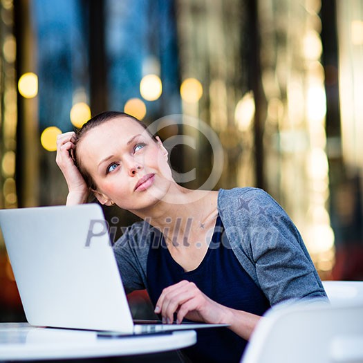 Portrait of a sleek young woman calling on a smartphone and using her laptop in a an
urban/city context (shallow DOF; color toned image) Portrait of a sleek young woman calling on a smartphone and using her laptop in a an
urban/city context (shallow DOF; color toned image)