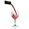 Pouring red wine in goblet isolated on white