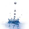 water splash with drops isolated on white