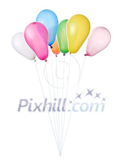 color balloons isolated on white color balloons isolated on white