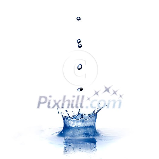 water splash with drops isolated on white water splash with drops isolated on white
