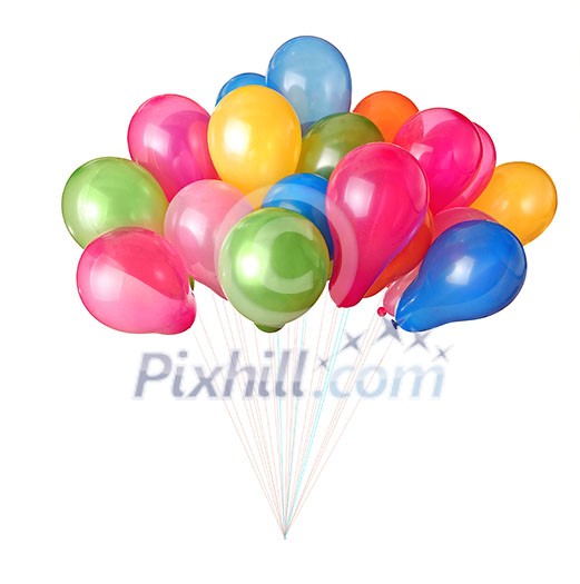 color balloons isolated on white color balloons isolated on white