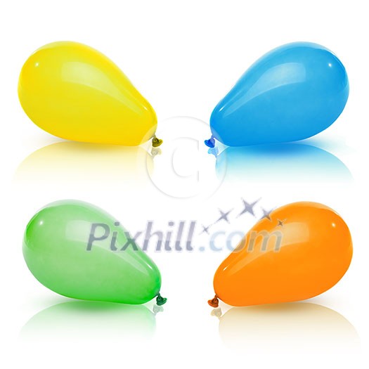 color balloons isolated on white color balloons isolated on white