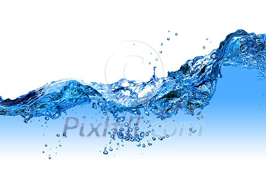 water splash with bubbles isolated on white water splash with bubbles isolated on white