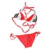 red woman swimming suit isolated on white