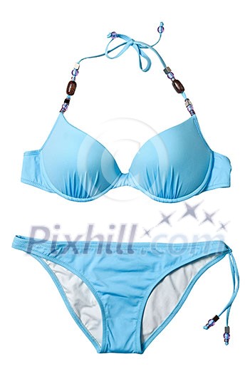 blue woman swimming suit isolated on white blue woman swimming suit isolated on white
