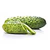 green cucumber with water drops isolated on white