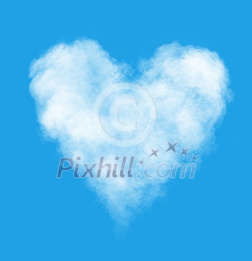The cloud in the form of heart against a blue sky. To the Valentine's Day joke. The cloud in the form of heart against a blue sky. To the Valentine's Day joke.
