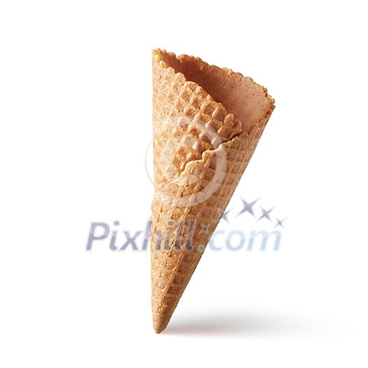 Wafer cup for ice-cream. Isolated on a white background. Wafer cup for ice-cream. Isolated on a white background.