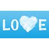 Love in the air concept. Word love and symbol of the heart made of white clouds in the blue sky