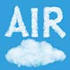 Air natural cloud word on the blue sky.