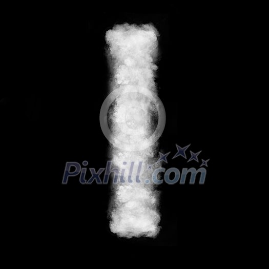 letter made of the natural clouds isolated on black background letter made of the natural clouds isolated on black background