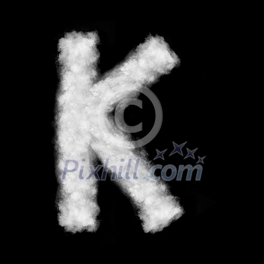 letter made of the natural clouds isolated on black background letter made of the natural clouds isolated on black background