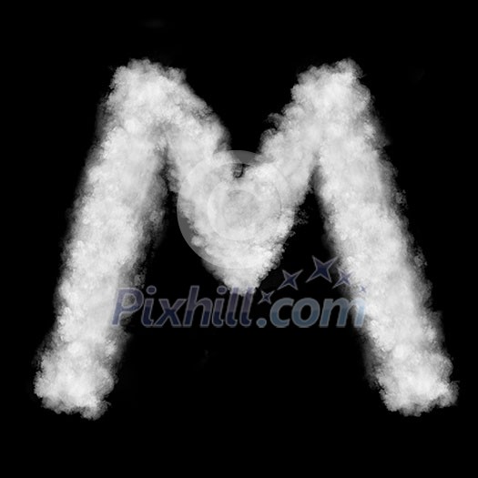letter made of the natural clouds isolated on black background letter made of the natural clouds isolated on black background