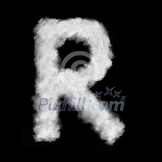 letter made of the natural clouds isolated on black background letter made of the natural clouds isolated on black background