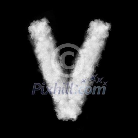 letter made of the natural clouds isolated on black background letter made of the natural clouds isolated on black background
