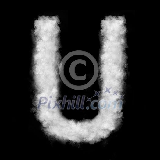 letter made of the natural clouds isolated on black background letter made of the natural clouds isolated on black background