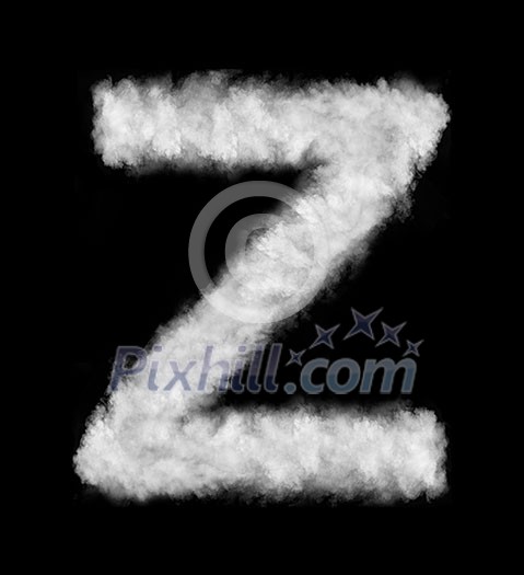 letter made of the natural clouds isolated on black background letter made of the natural clouds isolated on black background