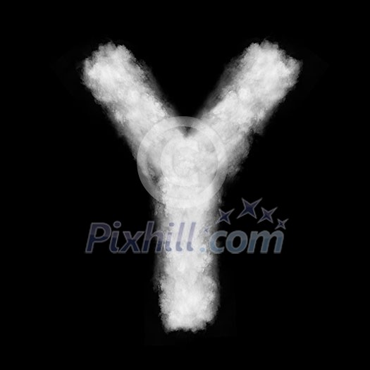 letter made of the natural clouds isolated on black background letter made of the natural clouds isolated on black background