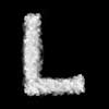 letter made of the natural clouds isolated on black background