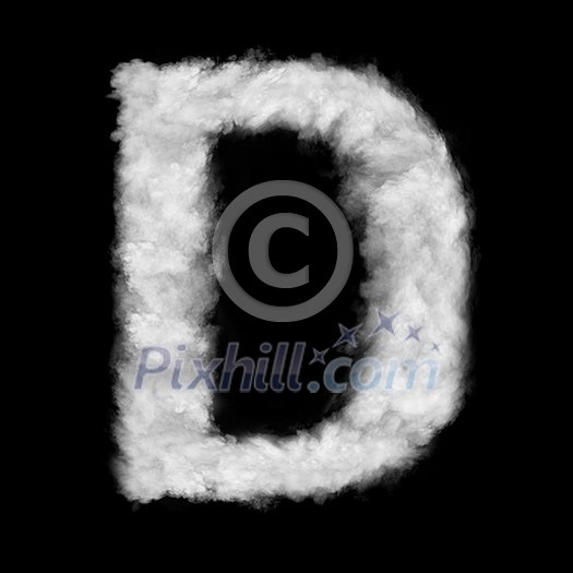 letter made of the natural clouds isolated on black background letter made of the natural clouds isolated on black background