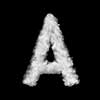 letter made of the natural clouds isolated on black background