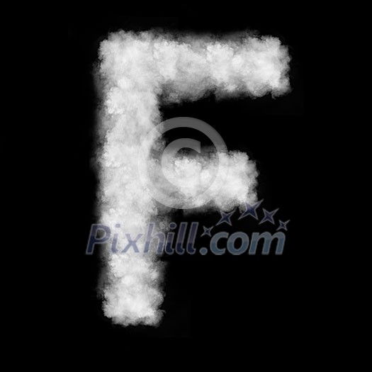 letter made of the natural clouds isolated on black background letter made of the natural clouds isolated on black background
