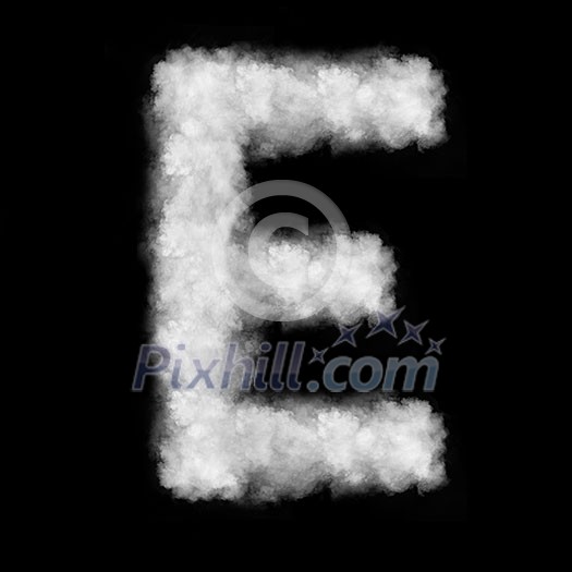 letter made of the natural clouds isolated on black background letter made of the natural clouds isolated on black background