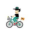 rider hipster man with bike  