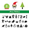 Vector Merry Christmas icons set   