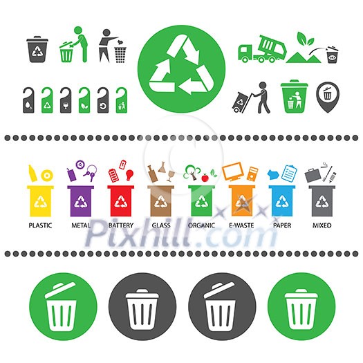 vector trash categories recycle garbage bin vector trash categories recycle garbage bin