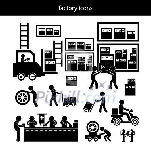 vector manufacturer and distributor icon for business system vector manufacturer and distributor icon for business system