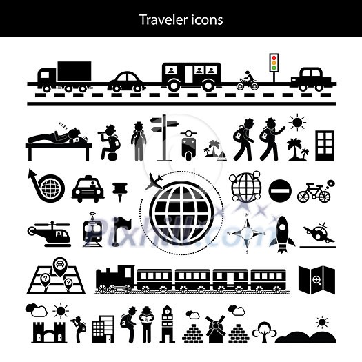 traveler explorer icon on white background traveler explorer icon on white background