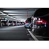 Underground parking/garage (shallow DOF; color toned image)